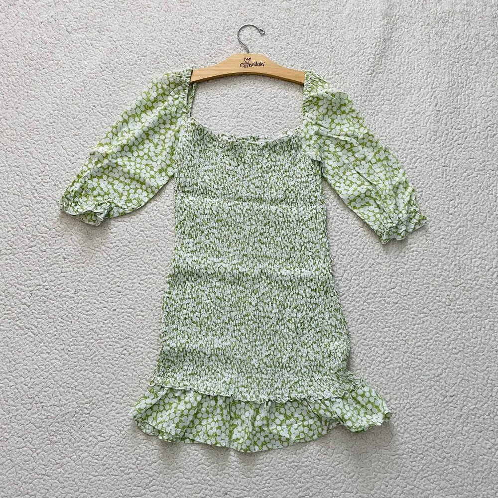 Faithfull The Brand Es Saada Mini Dress Mini Dress in Avocado Green